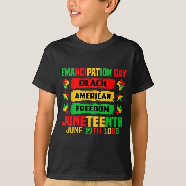 Juneteenth frigörelse dag svart 19 juni 1865 t shirt (Framsida)