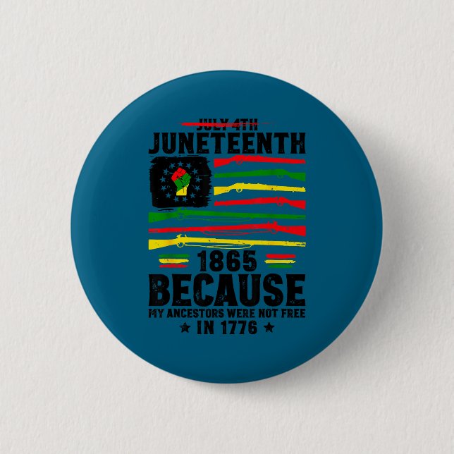 Juneteenth frihet 1865 rättigheter afrikan svart s knapp (Framsida)