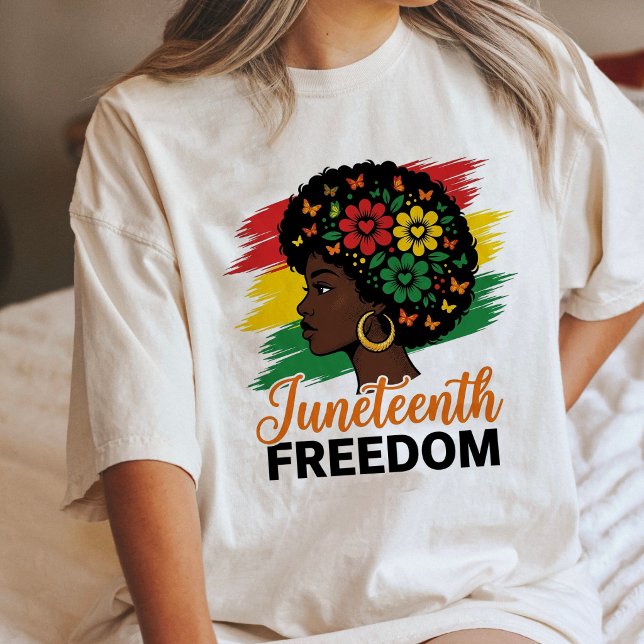 Juneteenth Frihet Svarta Drottning Fjärilar T Shirt (Skapare uppladdad)