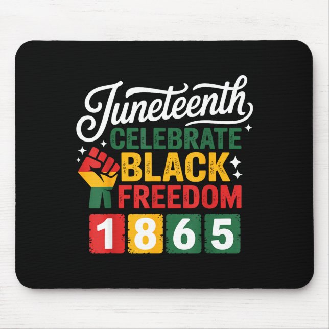 Juneteenth frihetsdag 1865 svart stolthet firande  musmatta (Framsidan)