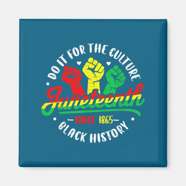 Juneteenth frihetsdag afrikansk 19 juni svart magnet (Framsidan)