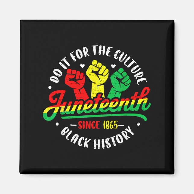 Juneteenth frihetsdag afrikansk 19 juni svart magnet (Framsidan)
