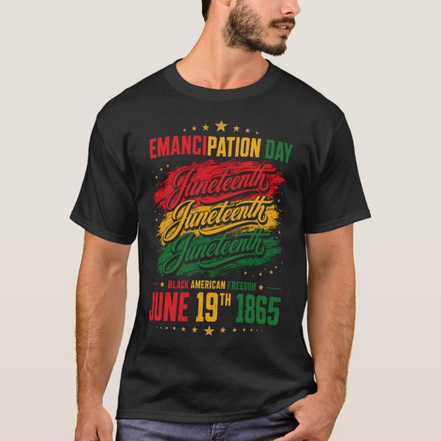 Juneteenth frihetsdag pan-afrikanskt arv t shirt (Framsida)