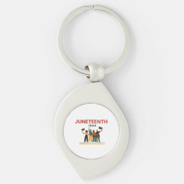 Juneteenth-frihetsdag T-shirt | Afroamerikan Swirl Silverfärgad Nyckelring