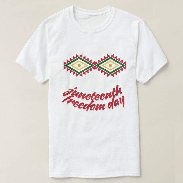 Juneteenth frihetsdag traditionellt geometriskt mö t shirt (Design framsida)