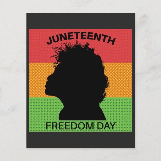Juneteenth-frihetsdagen, flaggmönster flygblad (Framsidan)