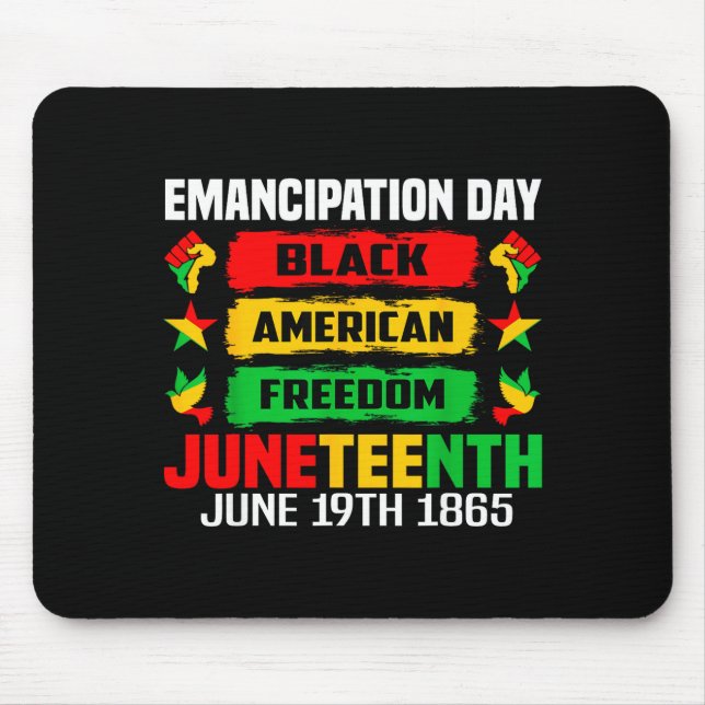 Juneteenth-frihetsdagen svarta 19 juni 1865 musmatta (Framsidan)