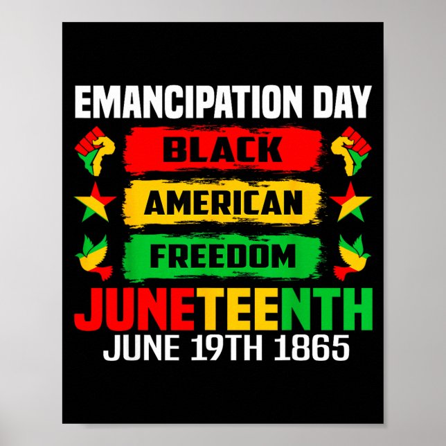 Juneteenth-frihetsdagen svarta 19 juni 1865 poster (Framsidan)