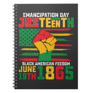 Juneteenth-frihetsdagen svarta amerikanska frihet anteckningsbok