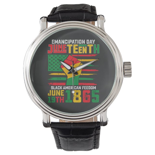 Juneteenth-frihetsdagen svarta amerikanska frihet armbandsur (Framsida)