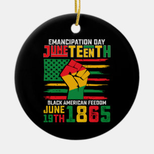 Juneteenth-frihetsdagen svarta amerikanska frihet julgransprydnad keramik