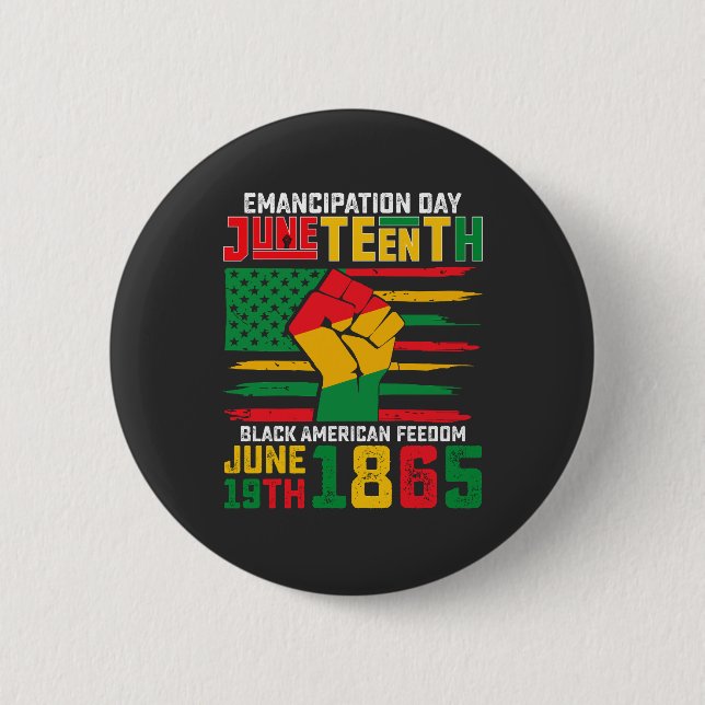 Juneteenth-frihetsdagen svarta amerikanska frihet knapp (Framsida)