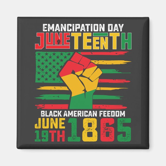 Juneteenth-frihetsdagen svarta amerikanska frihet magnet (Framsidan)