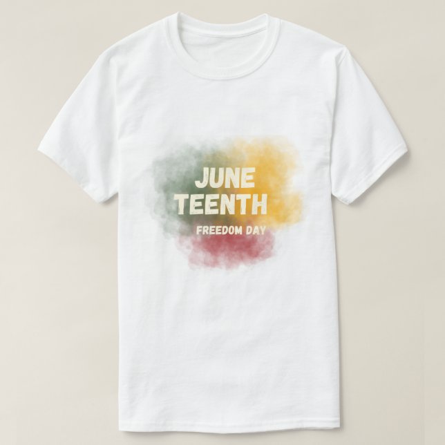 Juneteenth-frihetsdags färgglada rökgrafiska t-shi t shirt (Design framsida)