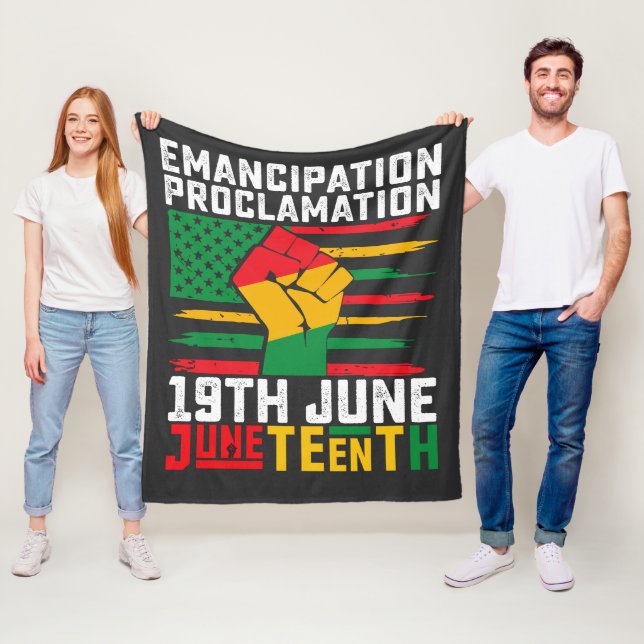 Juneteenth-frihetsförklaringen Svart frihet Fleecefilt (På plats)