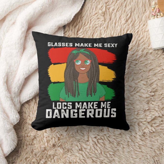 Juneteenth Glasögon Locs Gör Mig Farlig Kudde (Filt)