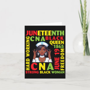 Juneteenth hårt arbetande Cna Svart Drottning Star Kort