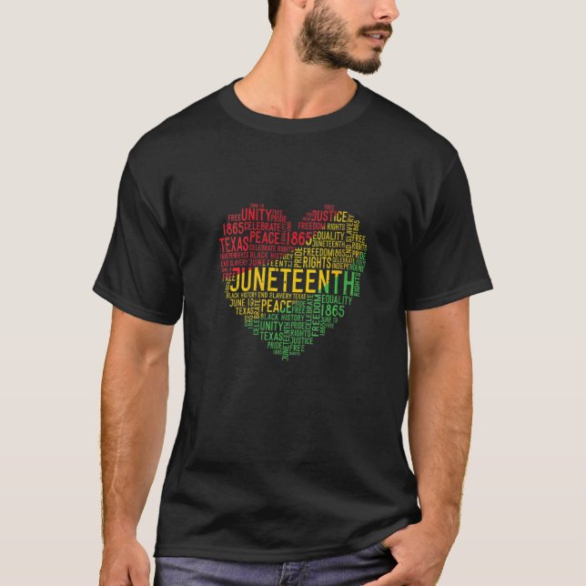 Juneteenth Heart Black History Afro American Afric T Shirt (Framsida)