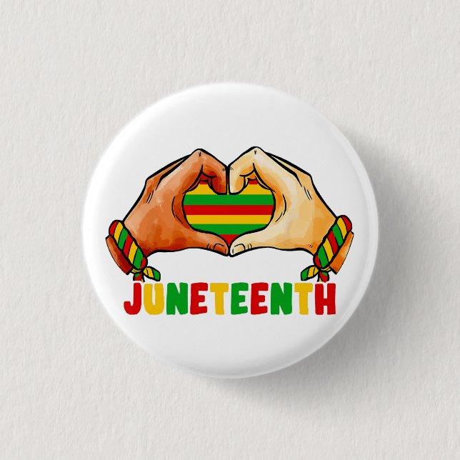 Juneteenth-hjärta  knapp (Framsida)