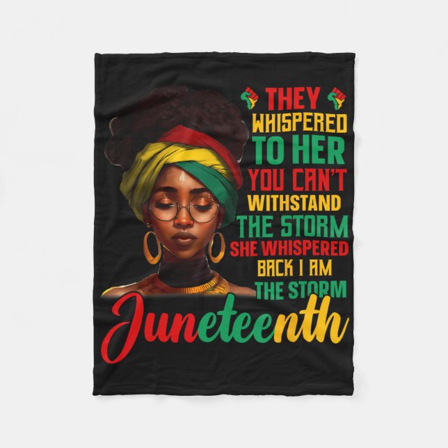 Juneteenth jag är stormen svarta kvinnor svart his fleecefilt (Framsidan)
