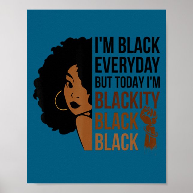 Juneteenth jag blackity svart kvinna afro afrikans poster (Framsidan)