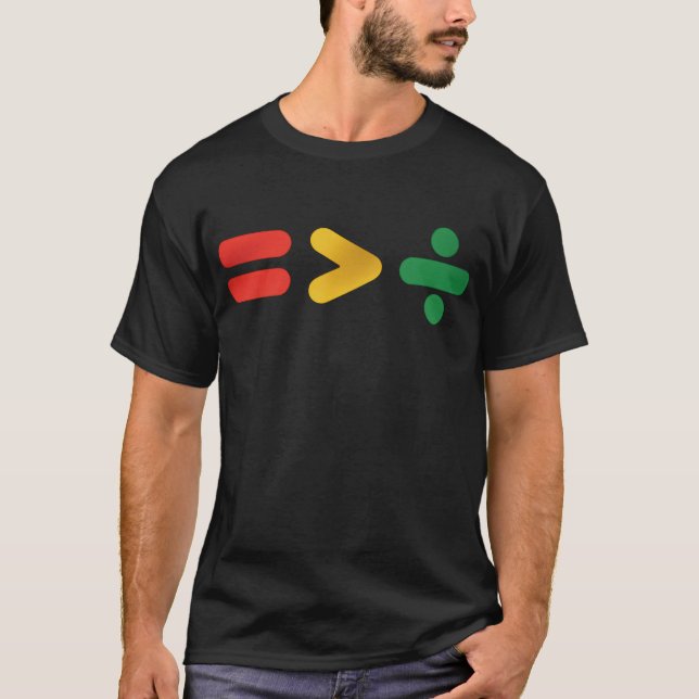 Juneteenth-jämlikhet större än delning t shirt (Framsida)