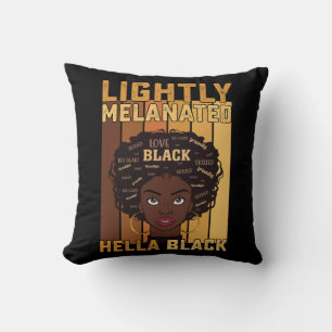 Juneteenth Lätt Melanerad Hella Svart Melanin Kudde