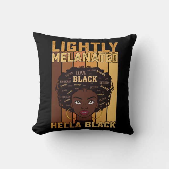 Juneteenth Lätt Melanerad Hella Svart Melanin Kudde (Framsida)