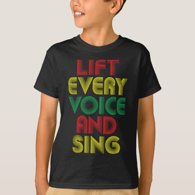 Juneteenth Lyft Varje Röst Sjung Svart Historiemån T Shirt (Framsida)