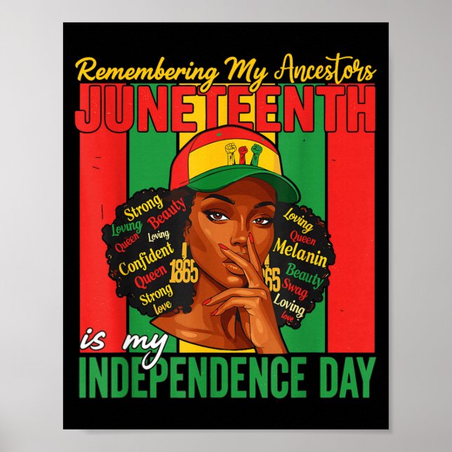 Juneteenth Minner Av Mina Förfäder Svarta Kvinnor  Poster (Framsidan)