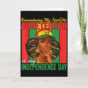 Juneteenth Minner mina förfäder Svarta kvinnor Mig Kort
