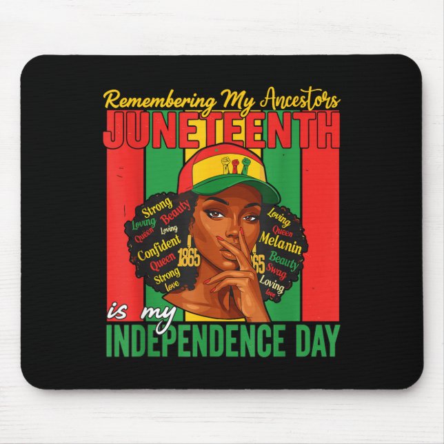 Juneteenth Minner mina förfäder Svarta kvinnor Mig Musmatta (Framsidan)