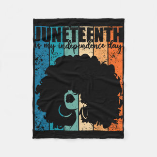 Juneteenth My Independence Day Retro Afro Women Me Fleecefilt