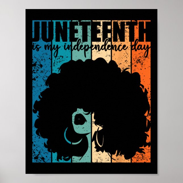 Juneteenth My Independence Day Retro Afro Women Me Poster (Framsidan)