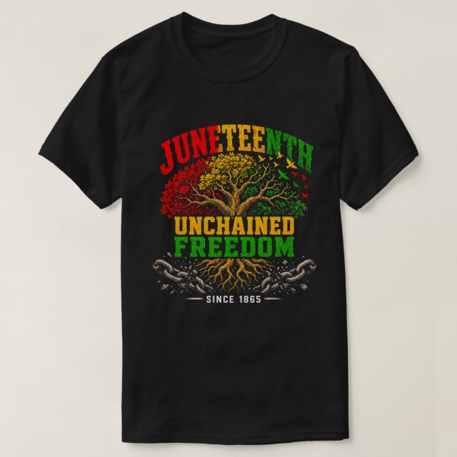 Juneteenth Ofullständiga Frihetsträdet T Shirt (Design framsida)