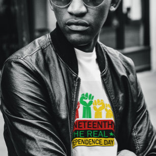 Juneteenth-ordkonst i Panafrikanska färger T Shirt