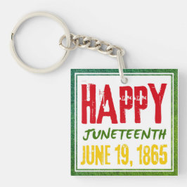 Juneteenth-present Juneteenth-fyrkantig akrylnycke