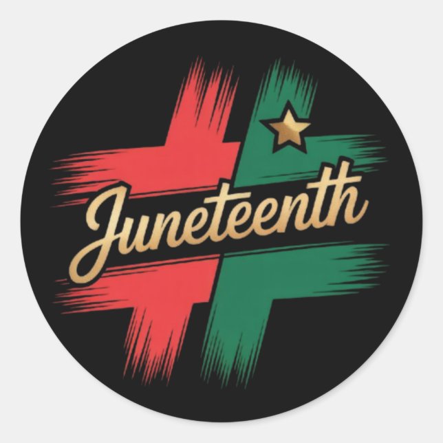 Juneteenth Runt Klistermärke (Framsida)