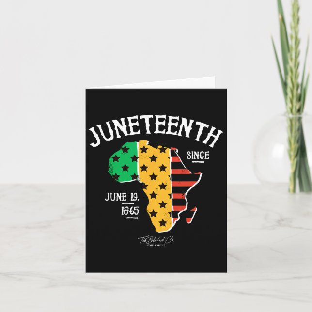 Juneteenth sedan 1865 afroamerikan  kort (Framsida)