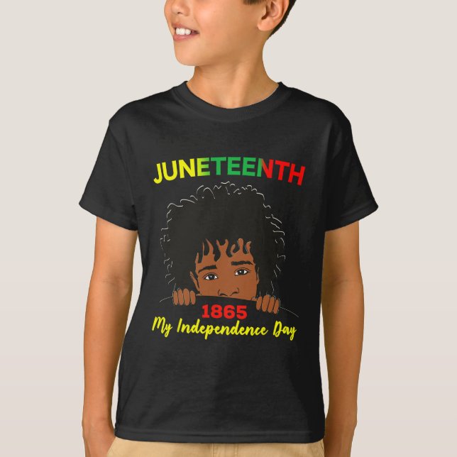 Juneteenth-självständighet Tonåring Ungdom Afro Lo T Shirt (Framsida)