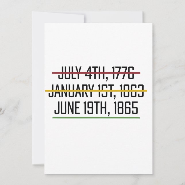 Juneteenth självständighetsdag Svart historia   Inbjudningar (Framsida)