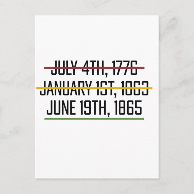 Juneteenth självständighetsdag Svarta historien   Inbjudan Vykort (Framsida)