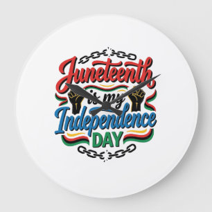 Juneteenth självständighetsdag Vintage Shirt Desig Stor Klocka