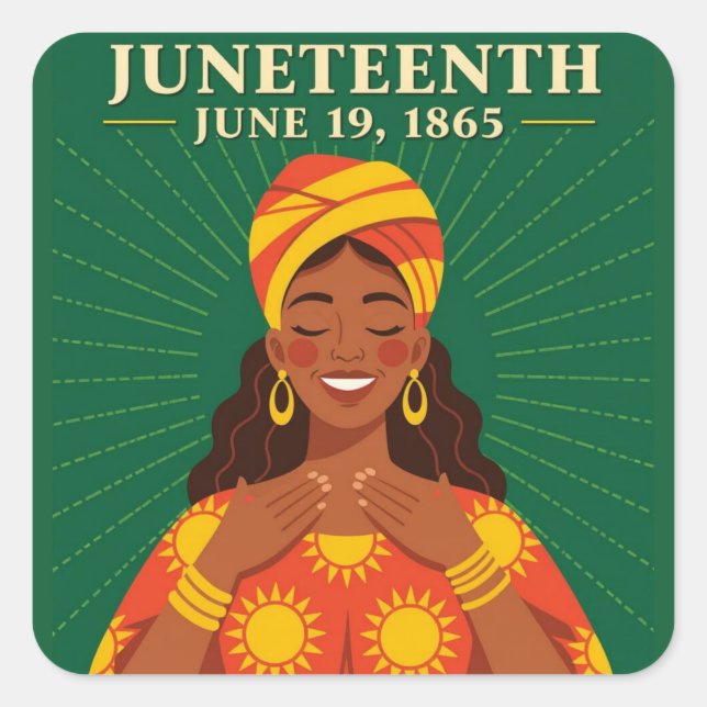 Juneteenth Square Klistermärke (Framsida)