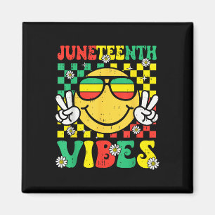 Juneteenth-stämning 19 juni 1865 Afrikansk Svart T Magnet