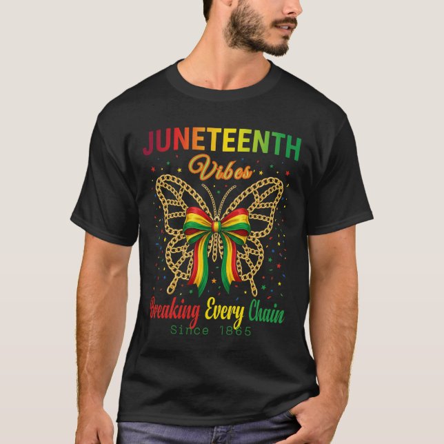 Juneteenth-stämning Coquette Bow Frihetsdag Afro T Shirt (Framsida)