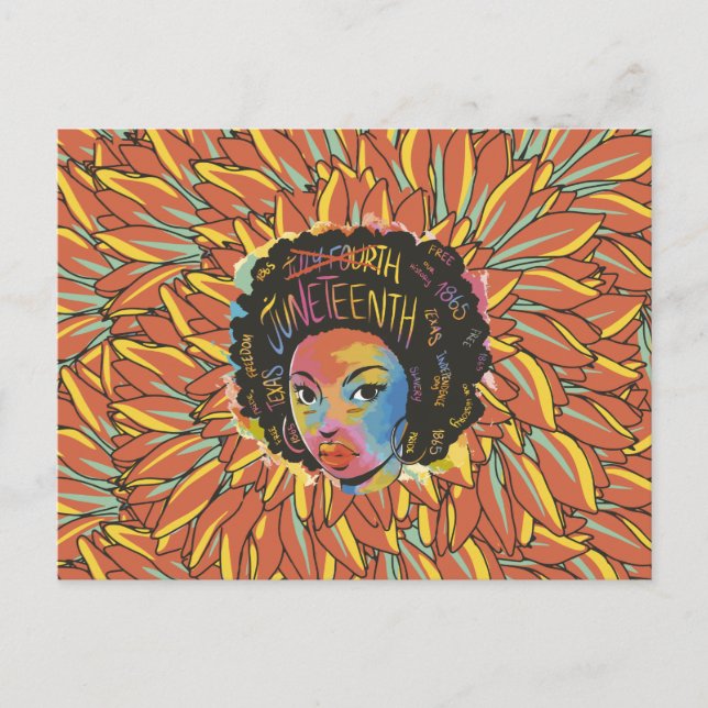 Juneteenth Sunflower - 1865 Svarta frihetsdagen Vykort (Framsida)