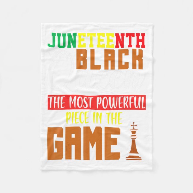 juneteenth svart drottning mäktigaste schack afrik fleecefilt (Framsidan)