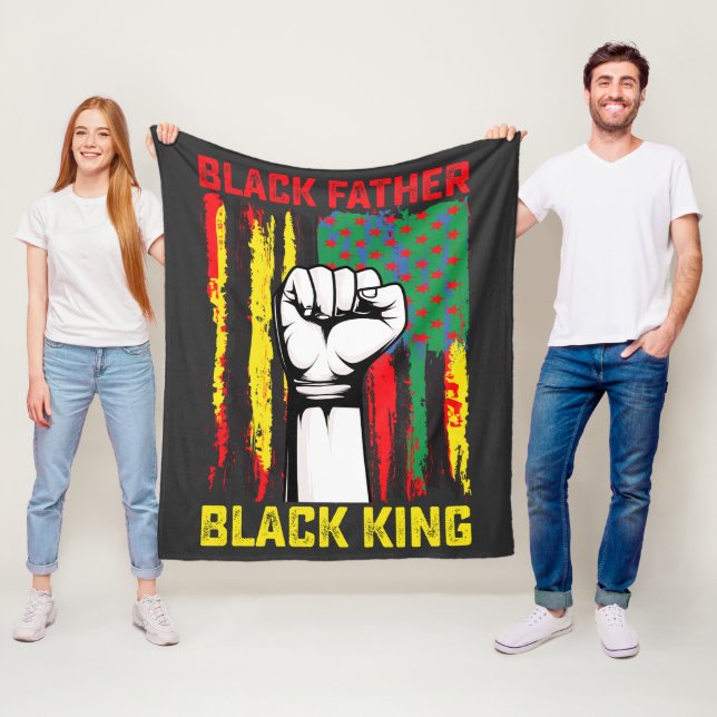 Juneteenth Svart Fader Dag Pappa Kung Celebrerar F Fleecefilt (På plats)