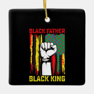 Juneteenth Svart Fader Dag Pappa Kung Firar F Julgransprydnad Keramik